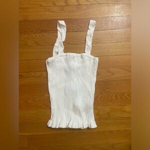 Forever 21 White Ribbed Sleeveless Tank Top